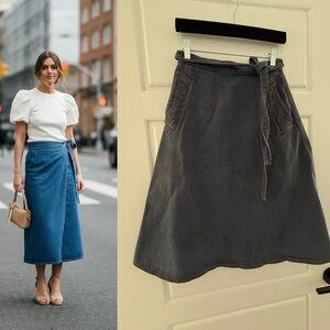 1970s Stylish washed Denim Skirt